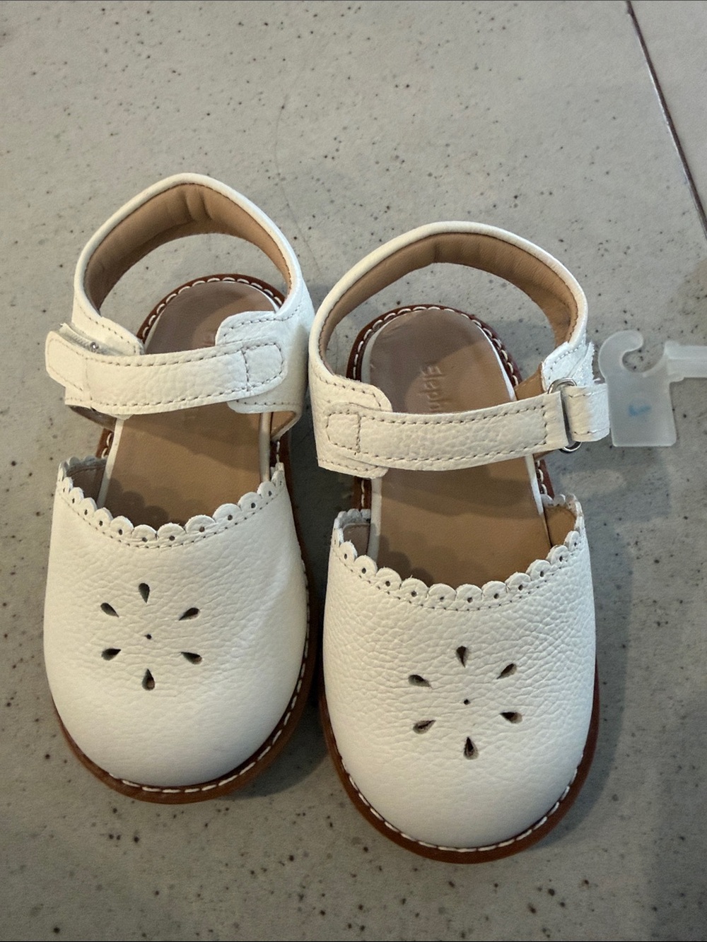 Elephantito White Girls Mary Jane Sandals